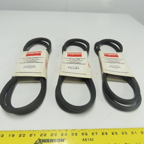 Dayton 3X705G V- Belt 0.4" Thick x 76" x 21/32" Top W Lot Of 3