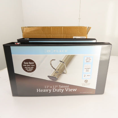 [IN] Place 1388845 24130557 heavy Duty 11" x 17" View Binder 3" Black Lot Of 2