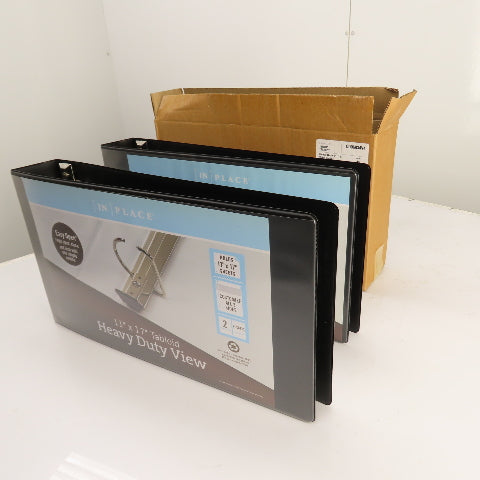 [IN] Place 1388845 24130557 heavy Duty 11" x 17" View Binder 3" Black Lot Of 2