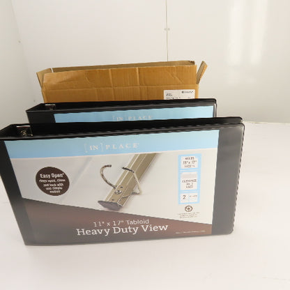 [IN] Place 1388845 24130557 heavy Duty 11" x 17" View Binder 3" Black Lot Of 2