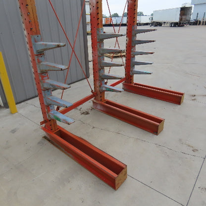 Interlake 16' Tall Single Sided 3-Post Cantilever Rack 101" W x 18" Deep 5-Tier
