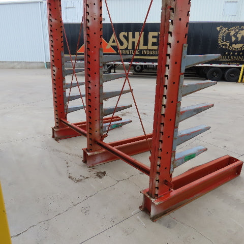 Interlake 16' Tall Single Sided 3-Post Cantilever Rack 101" W x 18" Deep 5-Tier