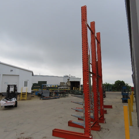 Interlake 16' Tall Single Sided 3-Post Cantilever Rack 101" W x 18" Deep 5-Tier
