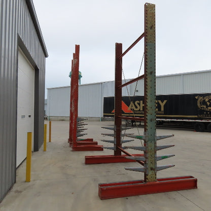 14' Tall Double Sided 2-Post Cantilever Rack 100" W x 18" Deep 8-Tier