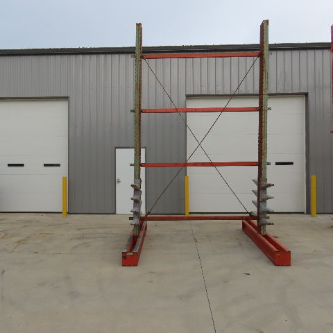 14' Tall Double Sided 2-Post Cantilever Rack 100" W x 18" Deep 8-Tier