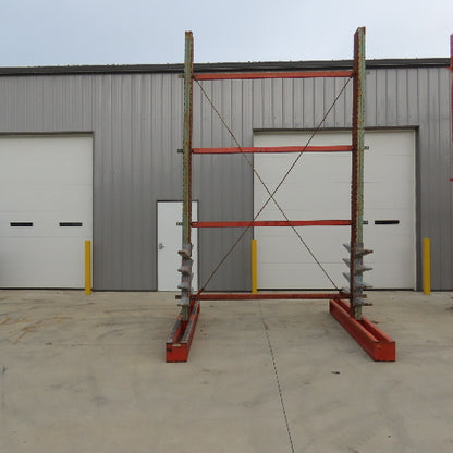 14' Tall Double Sided 2-Post Cantilever Rack 100" W x 18" Deep 8-Tier