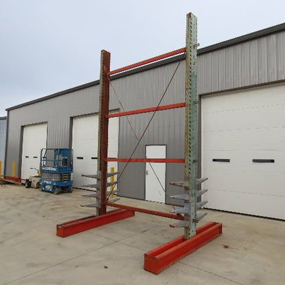 14' Tall Double Sided 2-Post Cantilever Rack 100" W x 18" Deep 8-Tier