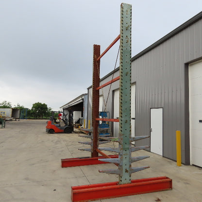14' Tall Double Sided 2-Post Cantilever Rack 100" W x 18" Deep 8-Tier