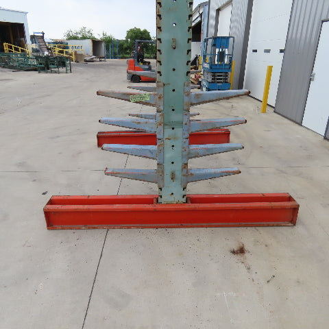 14' Tall Double Sided 2-Post Cantilever Rack 100" W x 18" Deep 8-Tier