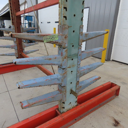 14' Tall Double Sided 2-Post Cantilever Rack 100" W x 18" Deep 8-Tier