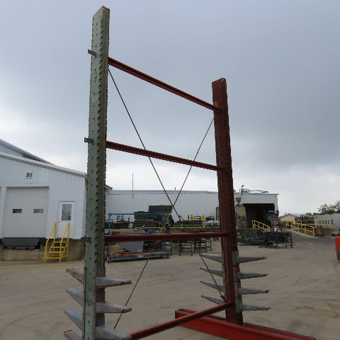14' Tall Double Sided 2-Post Cantilever Rack 100" W x 18" Deep 8-Tier