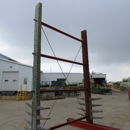 14' Tall Double Sided 2-Post Cantilever Rack 100" W x 18" Deep 8-Tier