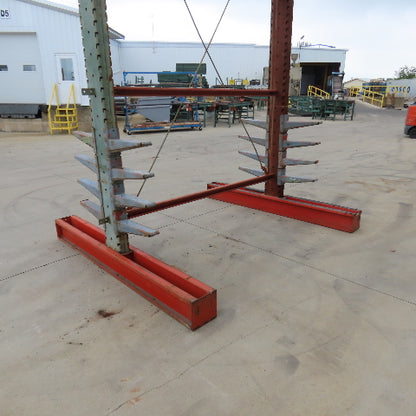 14' Tall Double Sided 2-Post Cantilever Rack 100" W x 18" Deep 8-Tier