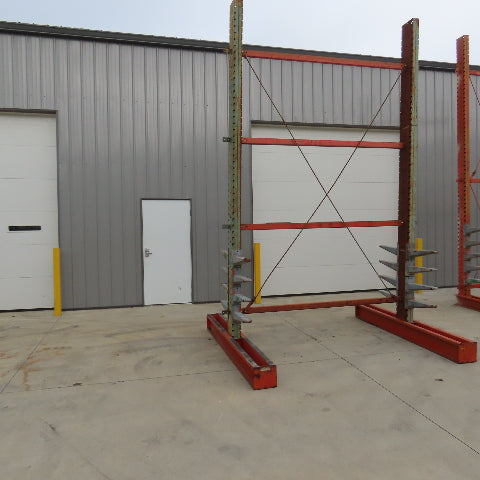 14' Tall Double Sided 2-Post Cantilever Rack 100" W x 18" Deep 8-Tier