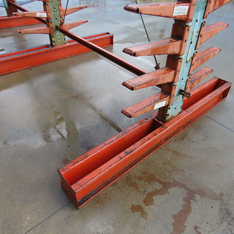 14' Tall Double Sided 3-Post Cantilever Rack 196" W x 18" Deep 8-Tier