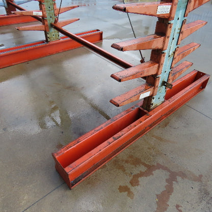 14' Tall Double Sided 3-Post Cantilever Rack 196" W x 18" Deep 8-Tier