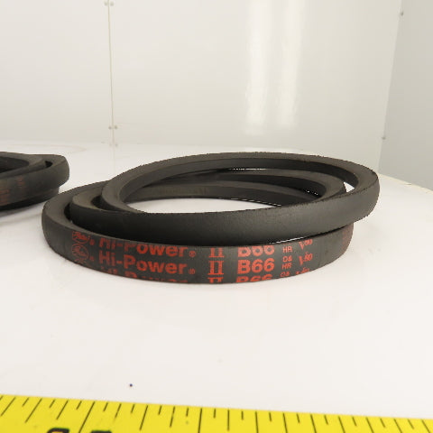 Gates Hi-Power II B66 B-Section V Belt 5/8" x 69" Long Lot Of 3 (2 Brands)
