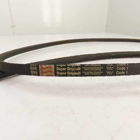 Browning Super Grip B58 B-Section V Belt 5/8" x 61" Long Lot Of 2