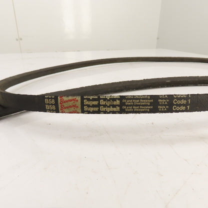 Browning Super Grip B58 B-Section V Belt 5/8" x 61" Long Lot Of 2