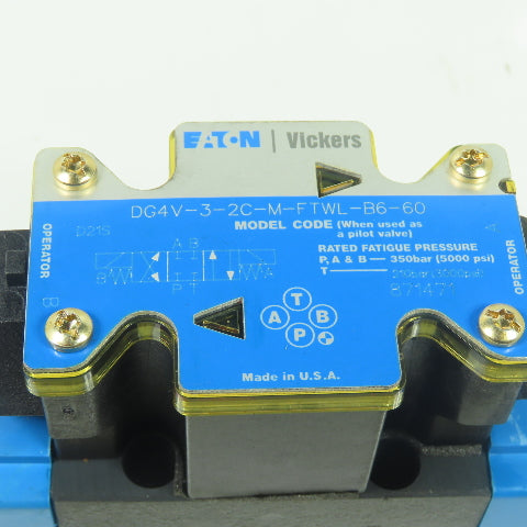 Vickers Eaton DG4V-3-2C-M-FTWL-B6-60 Directional Control Valve 110V Coil