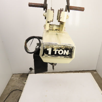 Coffing EC.2016.7 1 Ton 2000LB Electric Chain Hoist 15' Lift 16FPM 3PH W/Trolley
