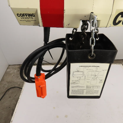 Coffing EC.2016.7 1 Ton 2000LB Electric Chain Hoist 15' Lift 16FPM 3PH W/Trolley
