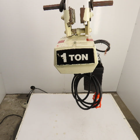 Coffing EC.2016.7 1 Ton 2000LB Electric Chain Hoist 15' Lift 16FPM 3PH W/Trolley