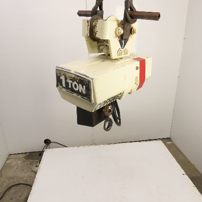 Coffing EC.2016.7 1 Ton 2000LB Electric Chain Hoist 15' Lift 16FPM 3PH W/Trolley