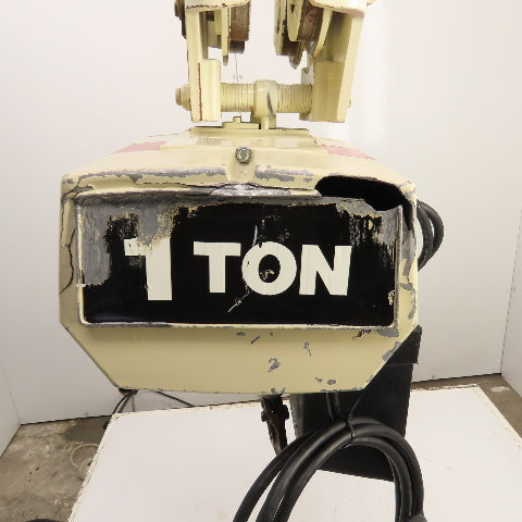 Coffing EC.2016.7 1 Ton 2000LB Electric Chain Hoist 20' Lift 16FPM 3PH W/Trolley