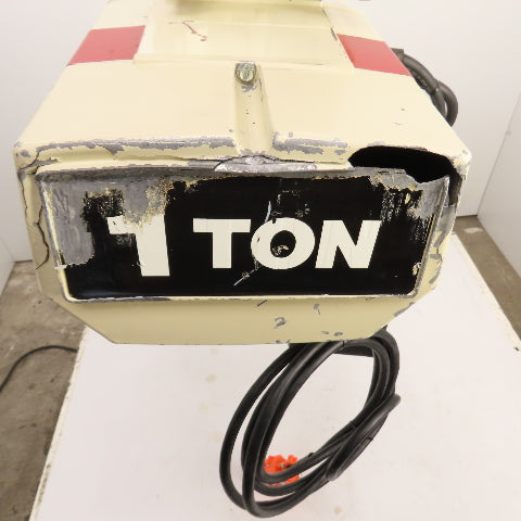 Coffing EC.2016.7 1 Ton 2000LB Electric Chain Hoist 20' Lift 16FPM 3PH W/Trolley