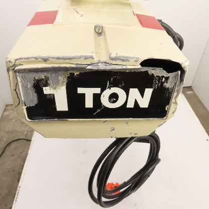 Coffing EC.2016.7 1 Ton 2000LB Electric Chain Hoist 20' Lift 16FPM 3PH W/Trolley