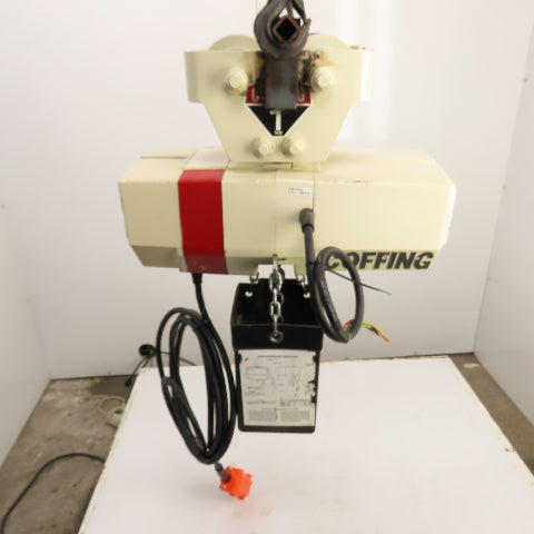 Coffing EC.2016.7 1 Ton 2000LB Electric Chain Hoist 20' Lift 16FPM 3PH W/Trolley