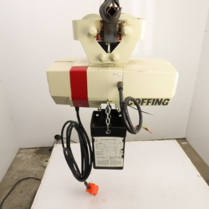Coffing EC.2016.7 1 Ton 2000LB Electric Chain Hoist 20' Lift 16FPM 3PH W/Trolley