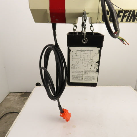 Coffing EC.2016.7 1 Ton 2000LB Electric Chain Hoist 20' Lift 16FPM 3PH W/Trolley