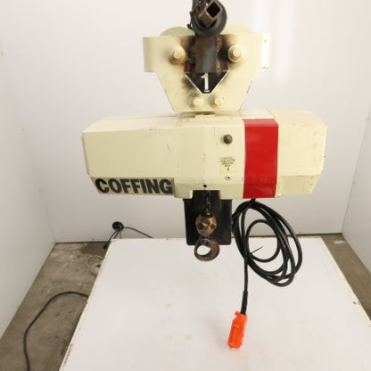 Coffing EC.2016.7 1 Ton 2000LB Electric Chain Hoist 20' Lift 16FPM 3PH W/Trolley