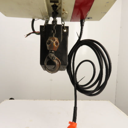 Coffing EC.2016.7 1 Ton 2000LB Electric Chain Hoist 20' Lift 16FPM 3PH W/Trolley