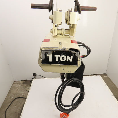 Coffing EC.2016.7 1 Ton 2000LB Electric Chain Hoist 20' Lift 16FPM 3PH W/Trolley