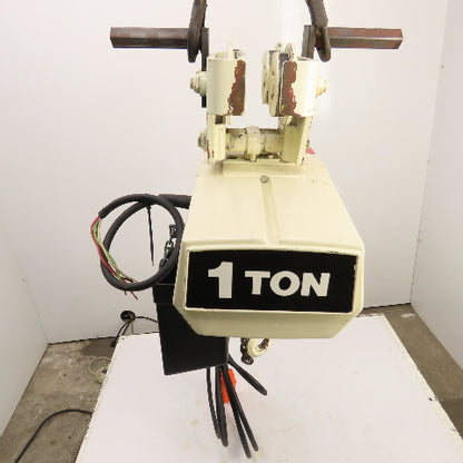 Coffing EC.2816.7 1 Ton 2000LB Electric Chain Hoist 20' Lift 16FPM 3PH W/Trolley