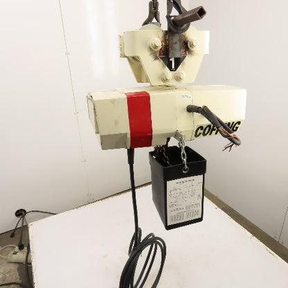Coffing EC.2816.7 1 Ton 2000LB Electric Chain Hoist 20' Lift 16FPM 3PH W/Trolley