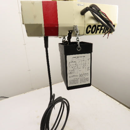 Coffing EC.2816.7 1 Ton 2000LB Electric Chain Hoist 20' Lift 16FPM 3PH W/Trolley