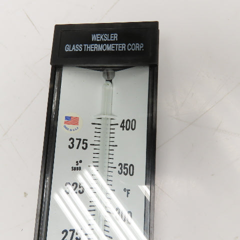 Weksler AS5H949 50-400°F 9" Adjustable Angle Glass Thermometer