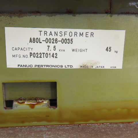 Fanuc A80L-0026-0035 7.5kVA 1/3PH Machine Transformer Pri 440-480 Sec 210-240