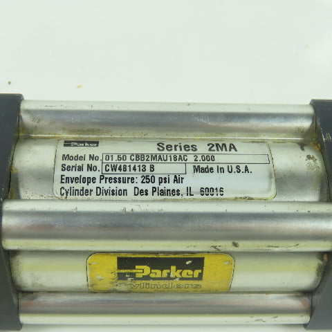Parker 01.50 CBB2MAU18AC 2.00 Double Act Pneumatic Cylinder 1.5" Bore 2" Stroke