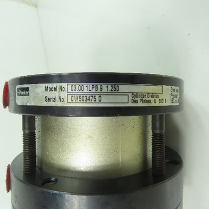 Parker 03.00 1LPB9 1.250 Pneumatic Air Cylinder 3" Bore 1.25" Stroke 250PSI