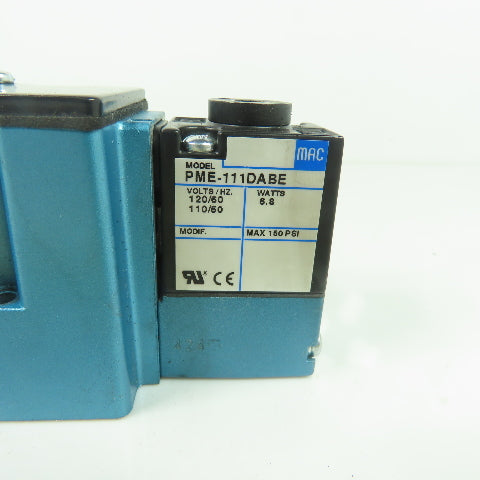 MAC 6241C-211-PM-111DA Solenoid Valve 150PSI 120V Coil