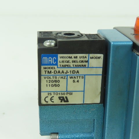 MAC 82A-BC-000-TM-DAAP-1DA Solenoid Valve 150PSI 120V Coil