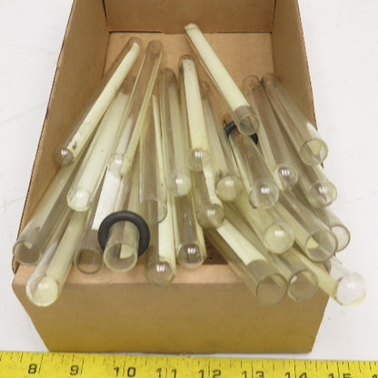 15mm x 200mm Rimless Borosilicate Glass Round Bottom Tube Vial Lot Of 27