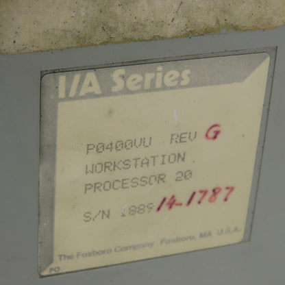 Foxboro P0400VU I/A Series Workstation Processor 20 Rev G