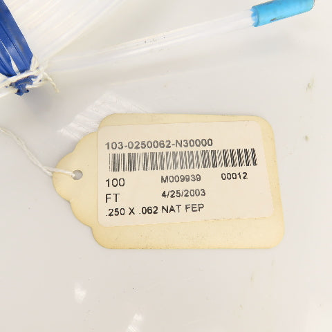 Clear Plastic Nat FEP Tubing 100' Long x 0.250" OD x "0.062 ID