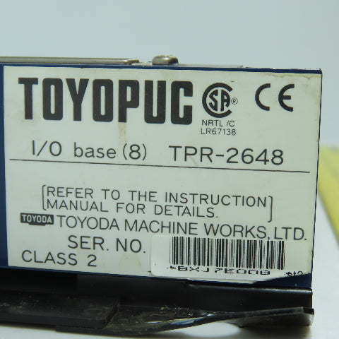 Toyopuc TPR-2648 TP-1472-2 8-Slot PLC I/O Chassis